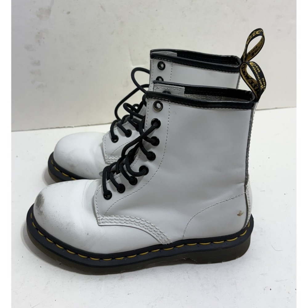 Doc‎ Dr Martens Luana White Boots AW004 Womens Sz 5L Leather Air Wair